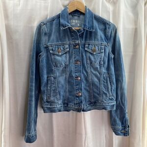 GAP 1969 Icon Denim Jean Jacket Women Size S Blue‎ Cotton Classic Trucker